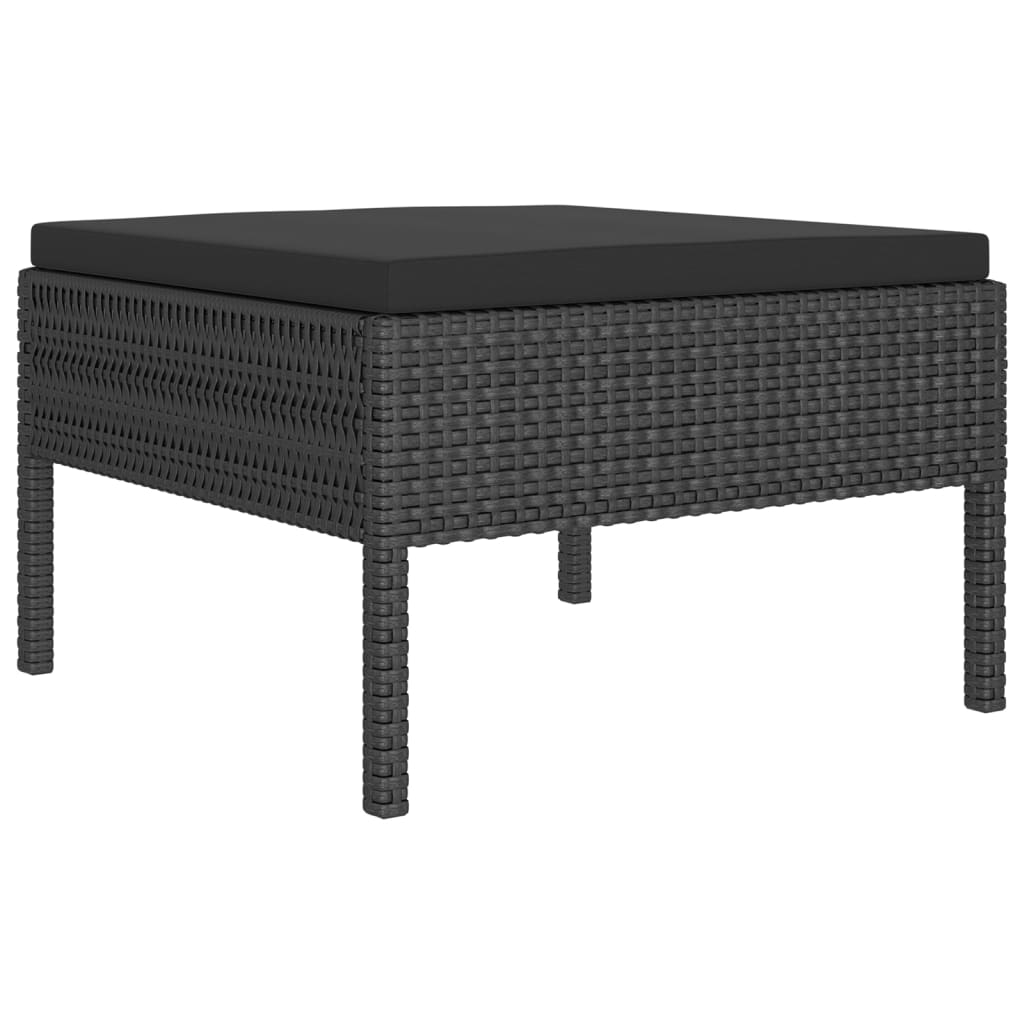 11-delige Loungeset met kussens poly rattan zwart Tuinsets | Creëer jouw Trendy Thuis | Gratis bezorgd & Retour | Trendy.nl