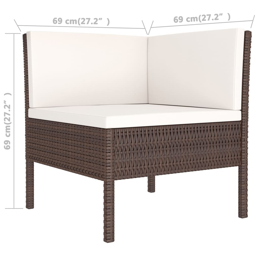 14-delige Loungeset met kussens poly rattan bruin Tuinsets | Creëer jouw Trendy Thuis | Gratis bezorgd & Retour | Trendy.nl