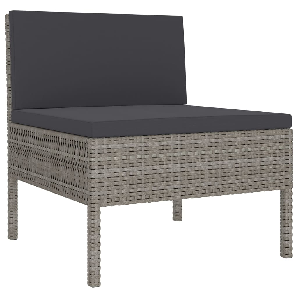 14-delige Loungeset met kussens poly rattan grijs Tuinsets | Creëer jouw Trendy Thuis | Gratis bezorgd & Retour | Trendy.nl