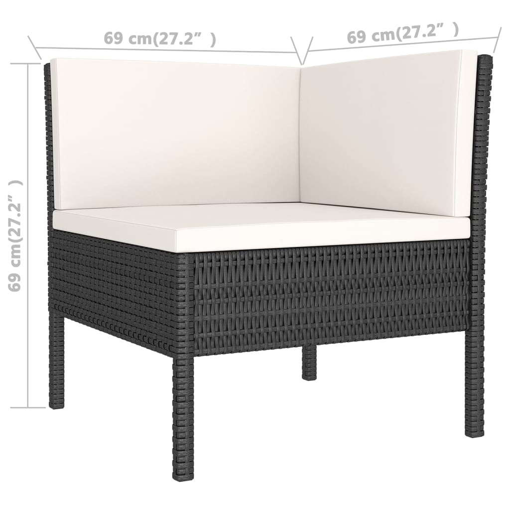 12-delige Loungeset met kussens poly rattan zwart Tuinsets | Creëer jouw Trendy Thuis | Gratis bezorgd & Retour | Trendy.nl