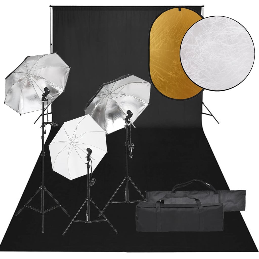 Fotostudioset met verlichtingsset, achtergrond en reflector Studioverlichting & flitsers | Creëer jouw Trendy Thuis | Gratis bezorgd & Retour | Trendy.nl