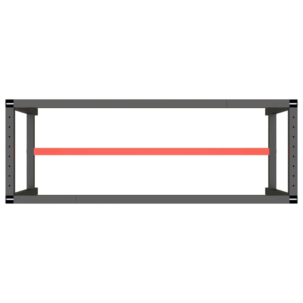 Werkbankframe 140x50x79 cm metaal matzwart en matrood Tafelpoten | Creëer jouw Trendy Thuis | Gratis bezorgd & Retour | Trendy.nl