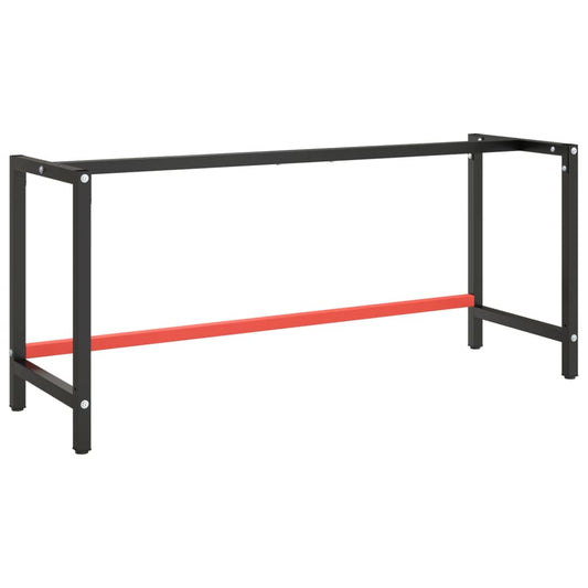 Werkbankframe 180x57x79 cm metaal matzwart en matrood Tafelpoten | Creëer jouw Trendy Thuis | Gratis bezorgd & Retour | Trendy.nl