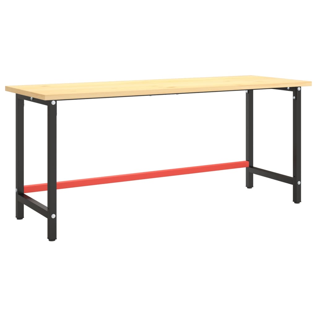 Werkbankframe 180x57x79 cm metaal matzwart en matrood Tafelpoten | Creëer jouw Trendy Thuis | Gratis bezorgd & Retour | Trendy.nl