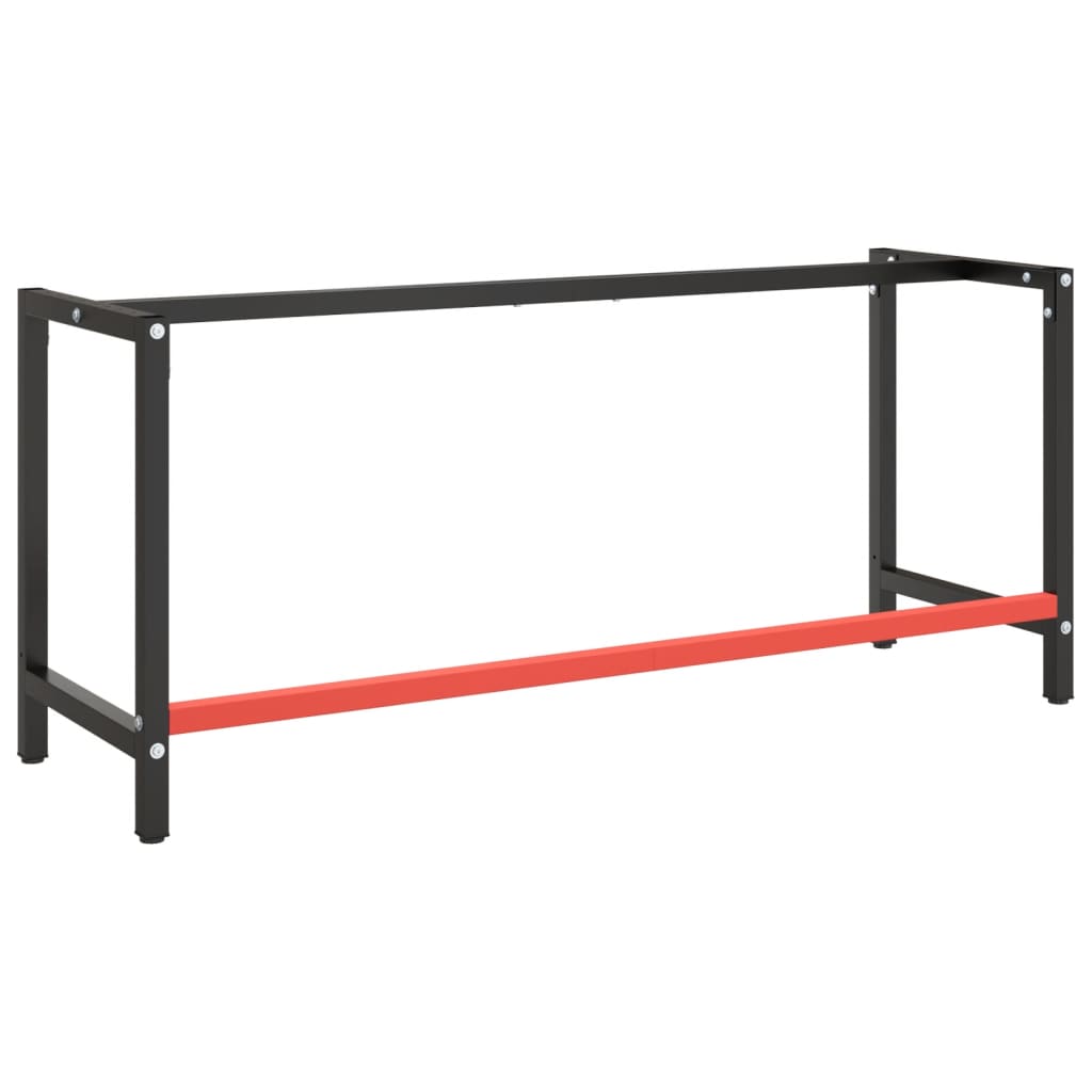 Werkbankframe 180x57x79 cm metaal matzwart en matrood Tafelpoten | Creëer jouw Trendy Thuis | Gratis bezorgd & Retour | Trendy.nl