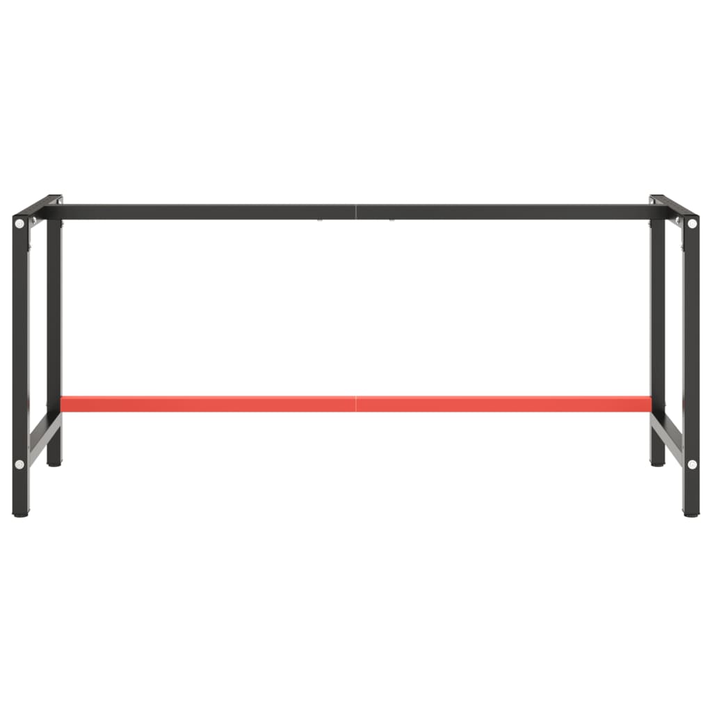 Werkbankframe 180x57x79 cm metaal matzwart en matrood Tafelpoten | Creëer jouw Trendy Thuis | Gratis bezorgd & Retour | Trendy.nl