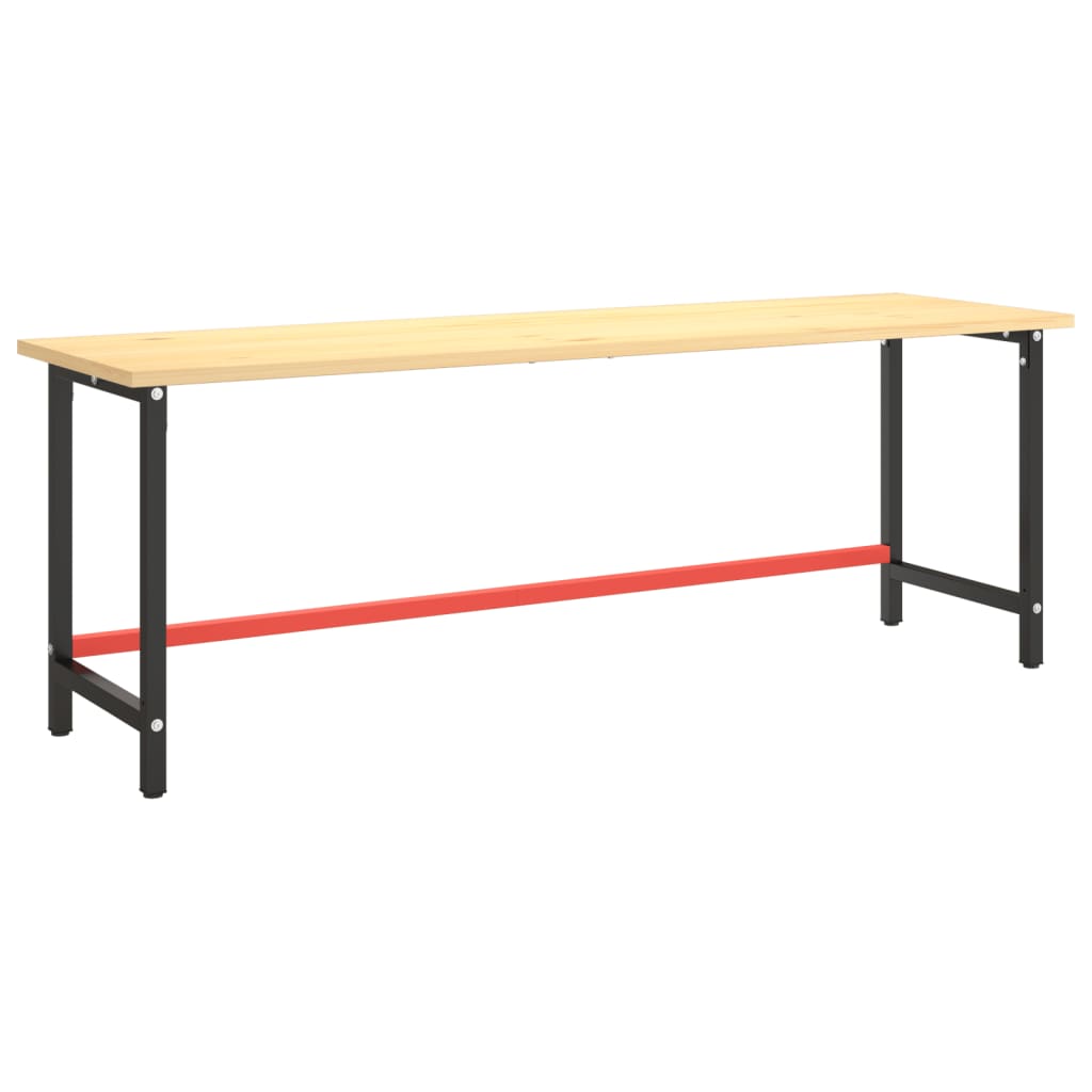 Werkbankframe 220x57x79 cm metaal matzwart en matrood Tafelpoten | Creëer jouw Trendy Thuis | Gratis bezorgd & Retour | Trendy.nl