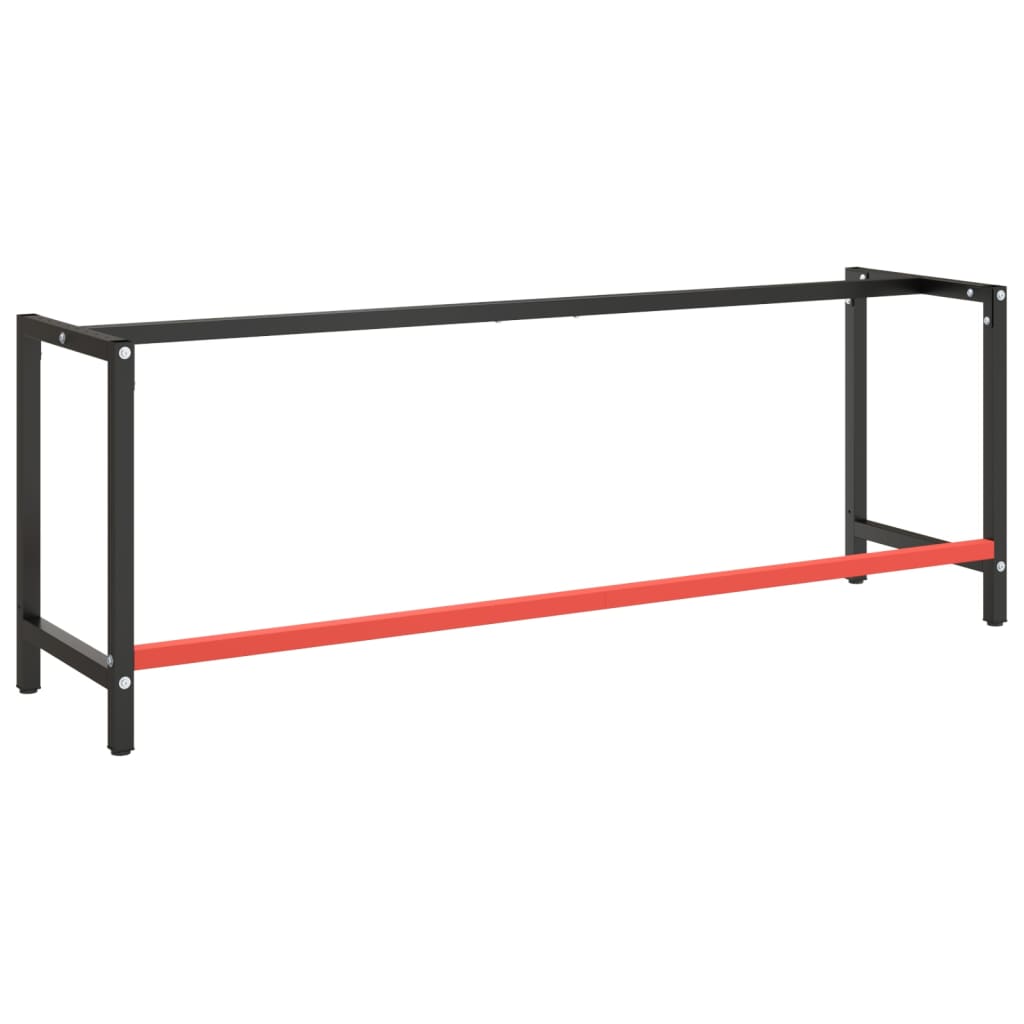 Werkbankframe 220x57x79 cm metaal matzwart en matrood Tafelpoten | Creëer jouw Trendy Thuis | Gratis bezorgd & Retour | Trendy.nl