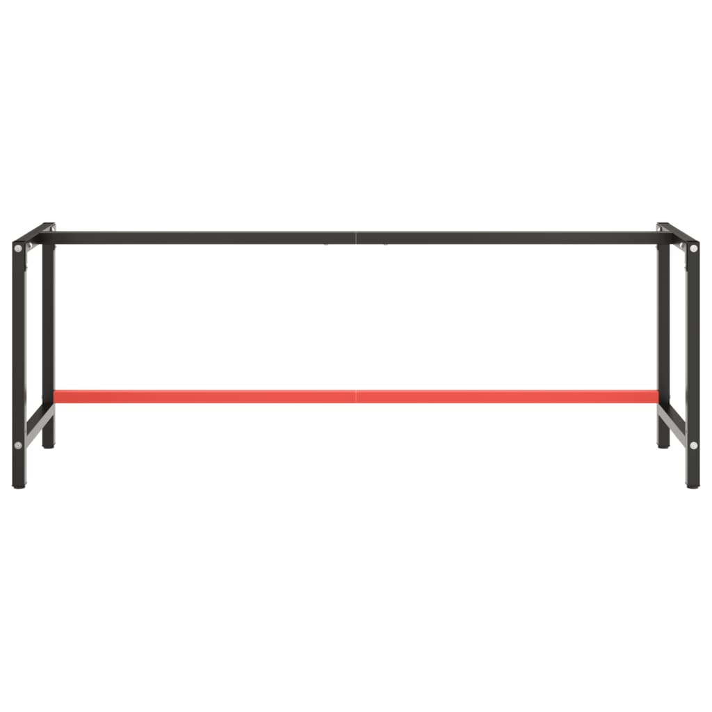 Werkbankframe 220x57x79 cm metaal matzwart en matrood Tafelpoten | Creëer jouw Trendy Thuis | Gratis bezorgd & Retour | Trendy.nl