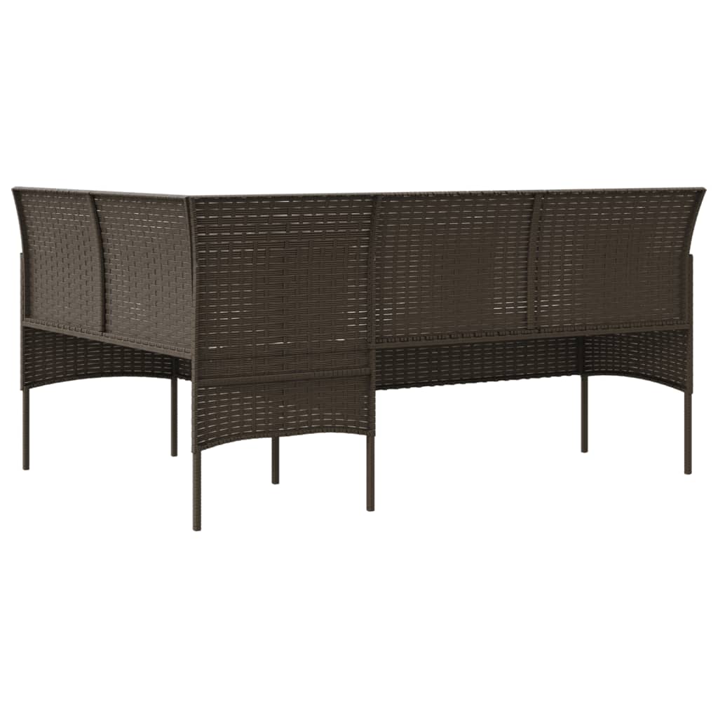 5-delige Loungeset L-vormig met kussens poly rattan bruin Tuinsets | Creëer jouw Trendy Thuis | Gratis bezorgd & Retour | Trendy.nl