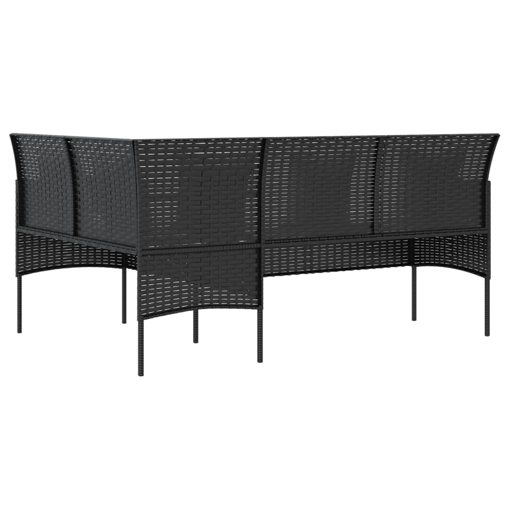 5-delige Loungeset met kussens L-vormig poly rattan zwart Tuinsets | Creëer jouw Trendy Thuis | Gratis bezorgd & Retour | Trendy.nl