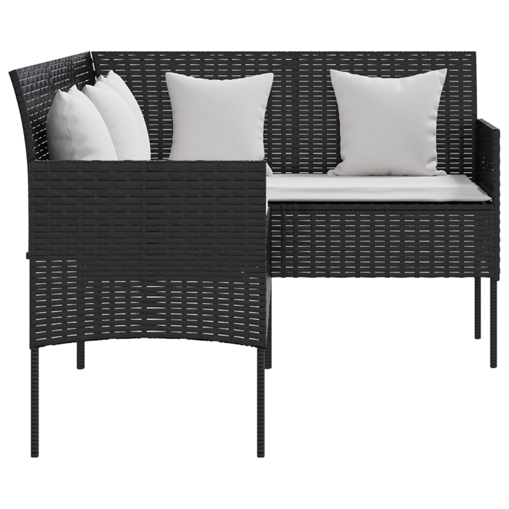 5-delige Loungeset met kussens L-vormig poly rattan zwart Tuinsets | Creëer jouw Trendy Thuis | Gratis bezorgd & Retour | Trendy.nl