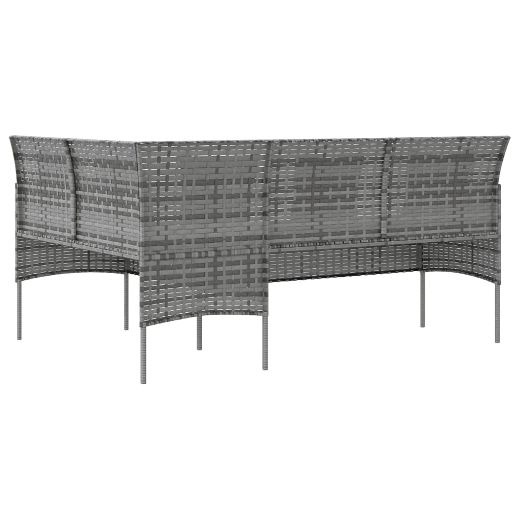 5-delige Loungeset met kussens L-vormig poly rattan grijs Tuinsets | Creëer jouw Trendy Thuis | Gratis bezorgd & Retour | Trendy.nl