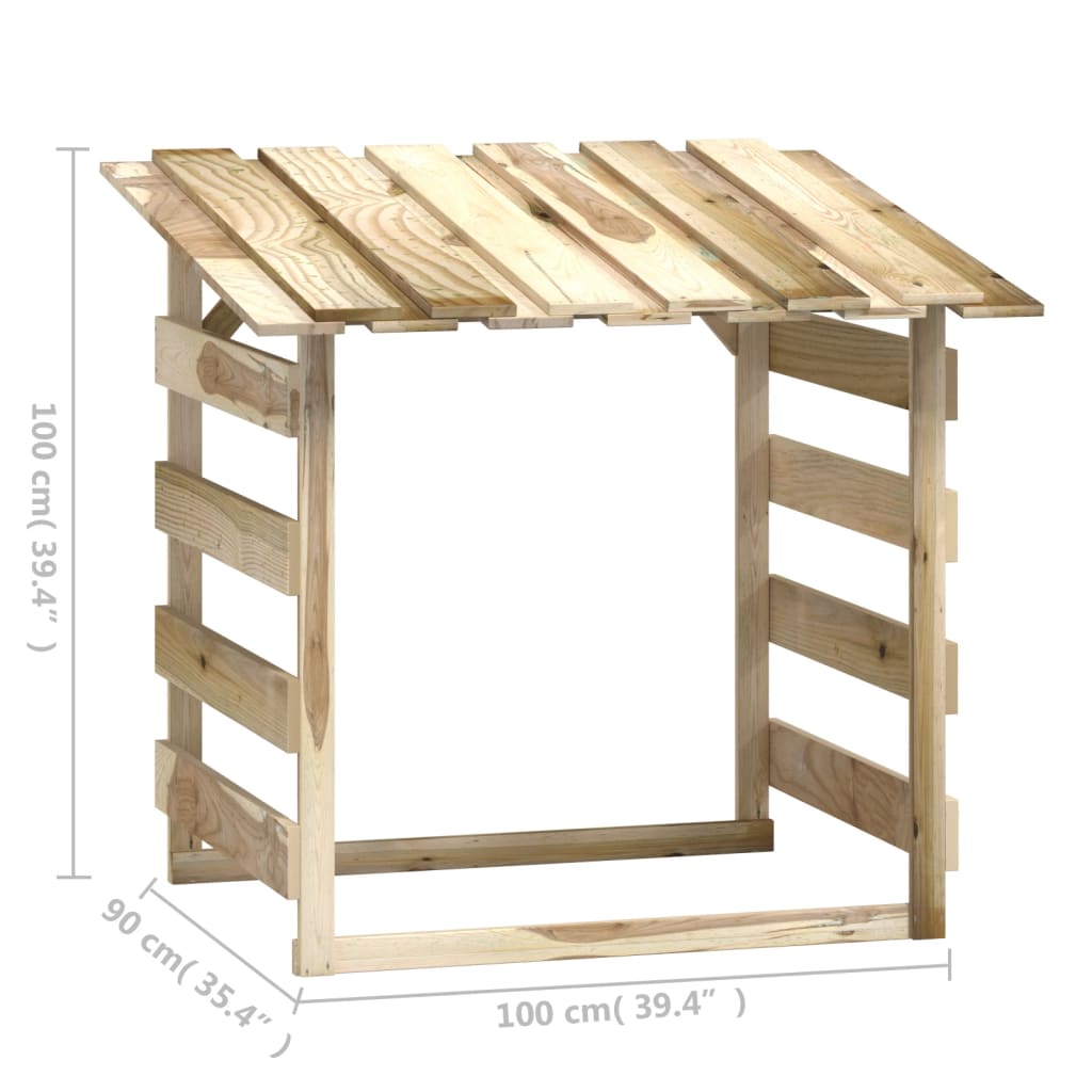 Pergola met dak 100x90x100 cm geïmpregneerd grenenhout