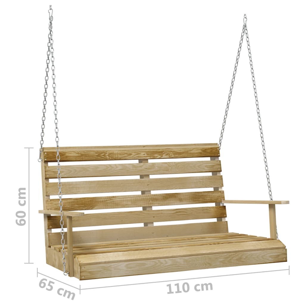 Schommelbank 110 cm geïmpregneerd grenenhout