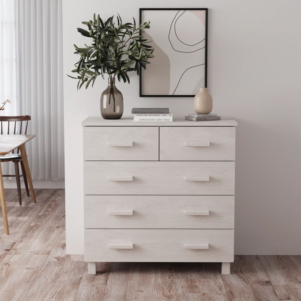 Dressoir HAMAR 79x40x80 cm massief grenenhout wit Dressoirs & buffetkasten | Creëer jouw Trendy Thuis | Gratis bezorgd & Retour | Trendy.nl