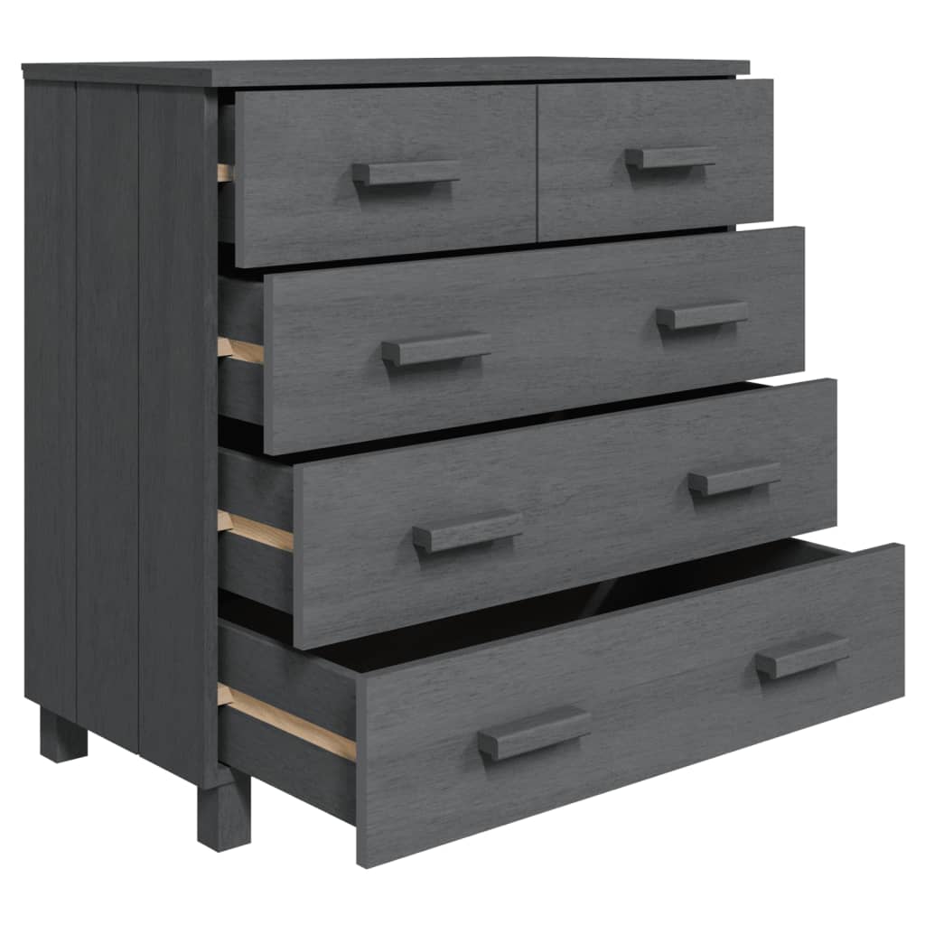 Dressoir HAMAR 79x40x80 cm massief grenenhout donkergrijs Dressoirs & buffetkasten | Creëer jouw Trendy Thuis | Gratis bezorgd & Retour | Trendy.nl