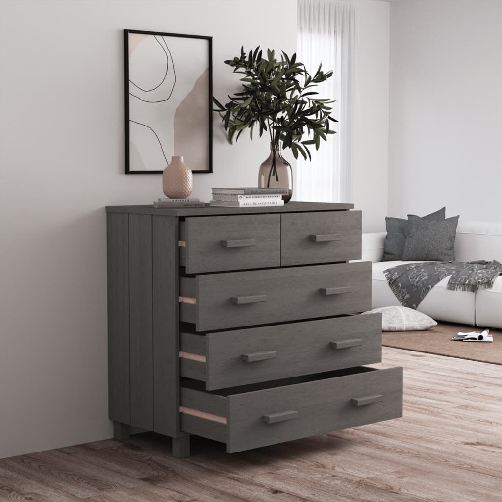 Dressoir HAMAR 79x40x80 cm massief grenenhout lichtgrijs Dressoirs & buffetkasten | Creëer jouw Trendy Thuis | Gratis bezorgd & Retour | Trendy.nl