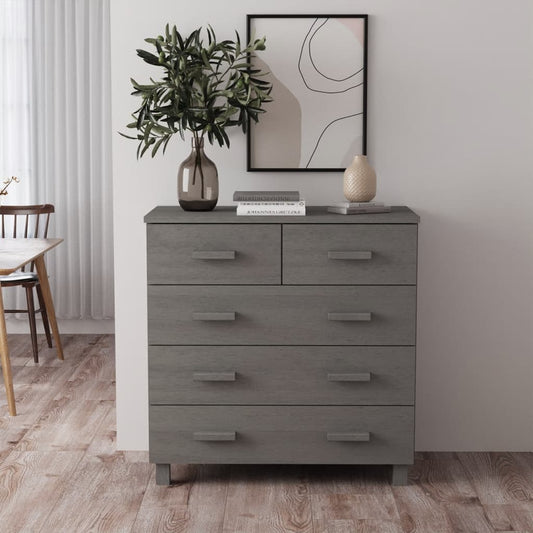 Dressoir HAMAR 79x40x80 cm massief grenenhout lichtgrijs Dressoirs & buffetkasten | Creëer jouw Trendy Thuis | Gratis bezorgd & Retour | Trendy.nl