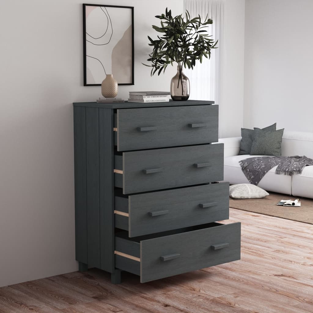 Dressoir HAMAR 79x40x103,5 cm massief grenenhout donkergrijs Dressoirs & buffetkasten | Creëer jouw Trendy Thuis | Gratis bezorgd & Retour | Trendy.nl