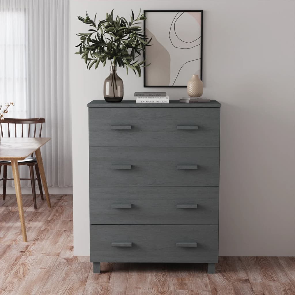 Dressoir HAMAR 79x40x103,5 cm massief grenenhout donkergrijs Dressoirs & buffetkasten | Creëer jouw Trendy Thuis | Gratis bezorgd & Retour | Trendy.nl