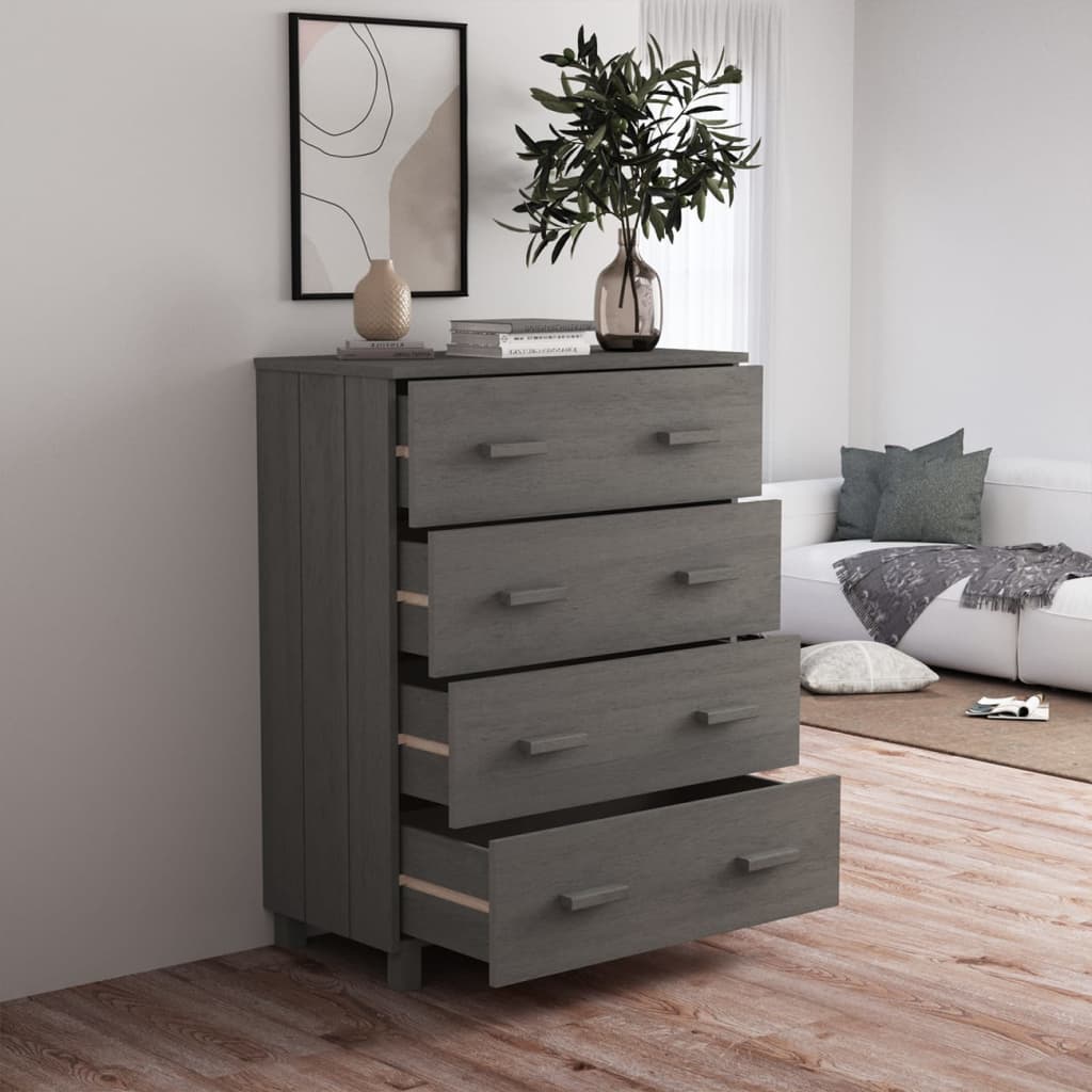 Dressoir HAMAR 79x40x103,5 cm massief grenenhout lichtgrijs Dressoirs & buffetkasten | Creëer jouw Trendy Thuis | Gratis bezorgd & Retour | Trendy.nl