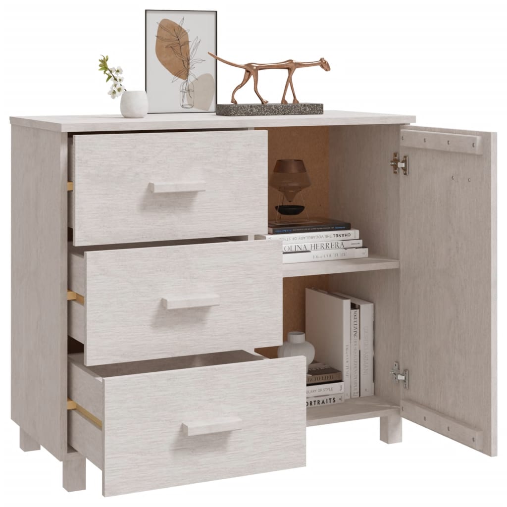 Dressoir HAMAR 90x40x80 cm massief grenenhout wit Dressoirs & buffetkasten | Creëer jouw Trendy Thuis | Gratis bezorgd & Retour | Trendy.nl