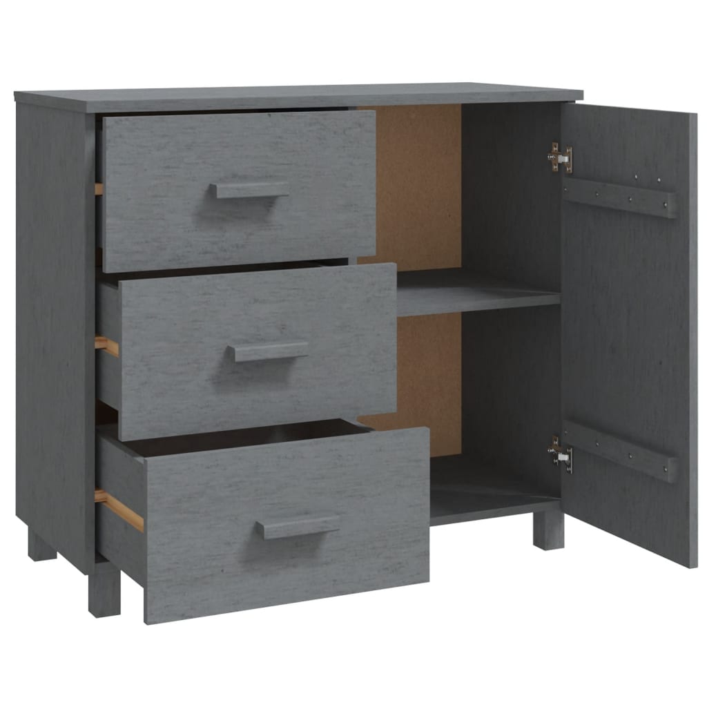 Dressoir HAMAR 90x40x80 cm massief grenenhout donkergrijs Dressoirs & buffetkasten | Creëer jouw Trendy Thuis | Gratis bezorgd & Retour | Trendy.nl