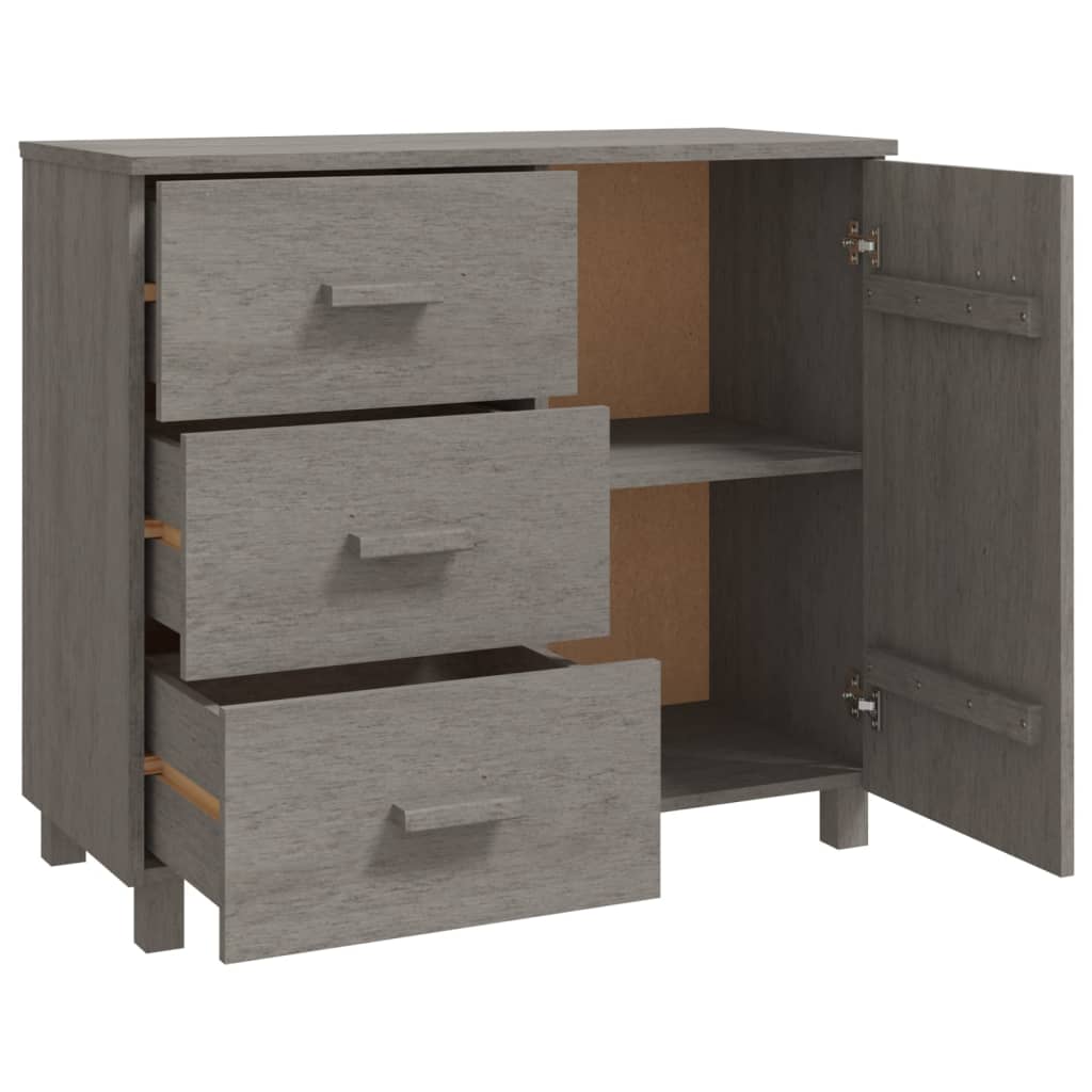 Dressoir HAMAR 90x40x80 cm massief grenenhout lichtgrijs Dressoirs & buffetkasten | Creëer jouw Trendy Thuis | Gratis bezorgd & Retour | Trendy.nl