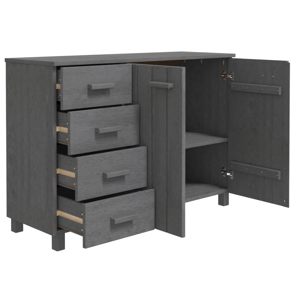 Dressoir HAMAR 113x40x80 cm massief grenenhout donkergrijs Dressoirs & buffetkasten | Creëer jouw Trendy Thuis | Gratis bezorgd & Retour | Trendy.nl