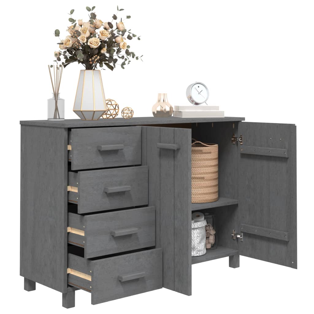 Dressoir HAMAR 113x40x80 cm massief grenenhout donkergrijs Dressoirs & buffetkasten | Creëer jouw Trendy Thuis | Gratis bezorgd & Retour | Trendy.nl