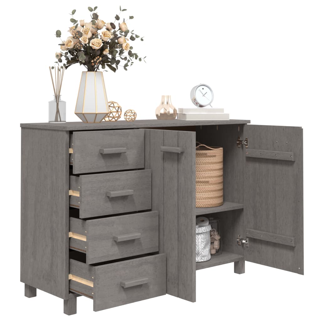 Dressoir HAMAR 113x40x80 cm massief grenenhout lichtgrijs Dressoirs & buffetkasten | Creëer jouw Trendy Thuis | Gratis bezorgd & Retour | Trendy.nl