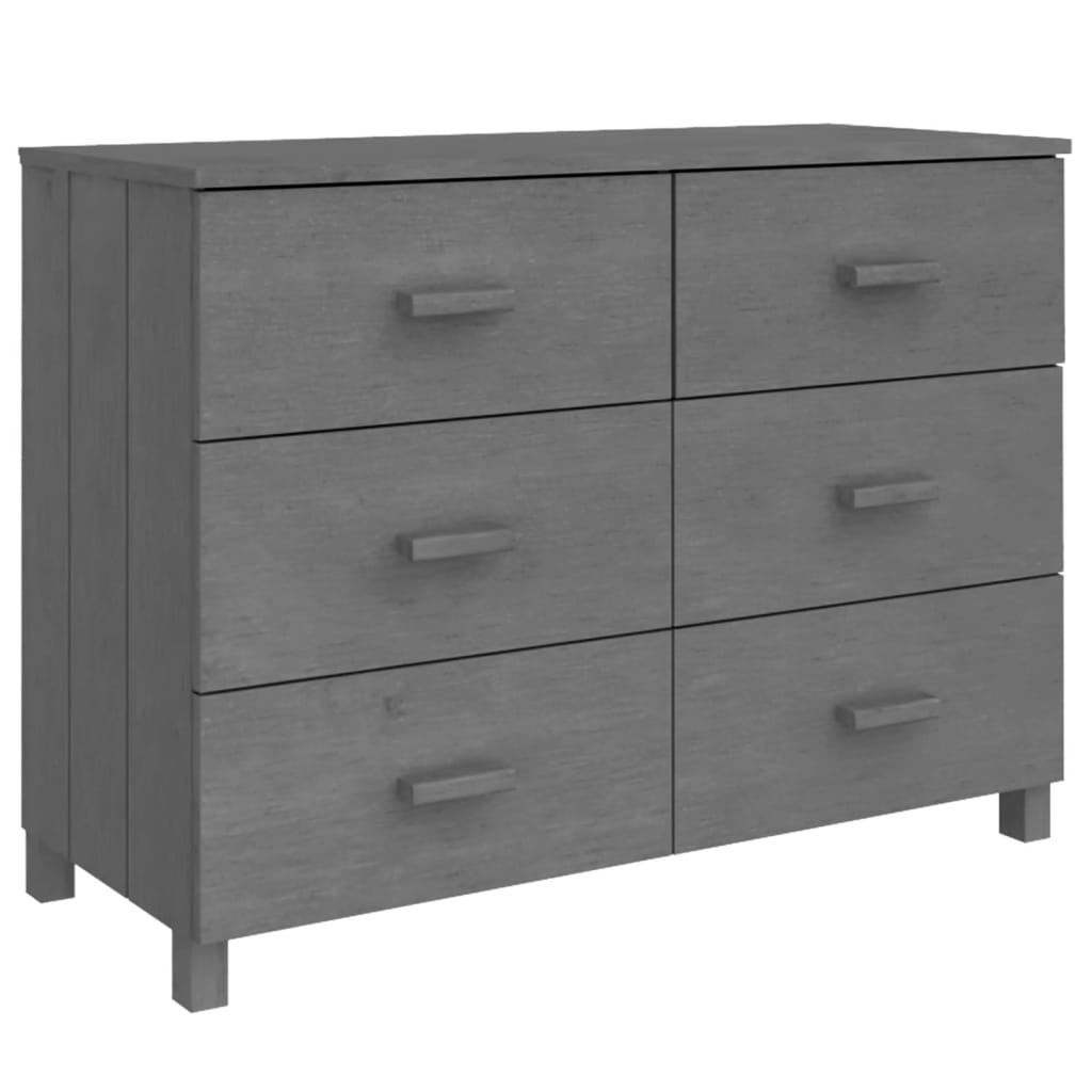 Dressoir HAMAR 113x40x80 cm massief grenenhout donkergrijs Dressoirs & buffetkasten | Creëer jouw Trendy Thuis | Gratis bezorgd & Retour | Trendy.nl