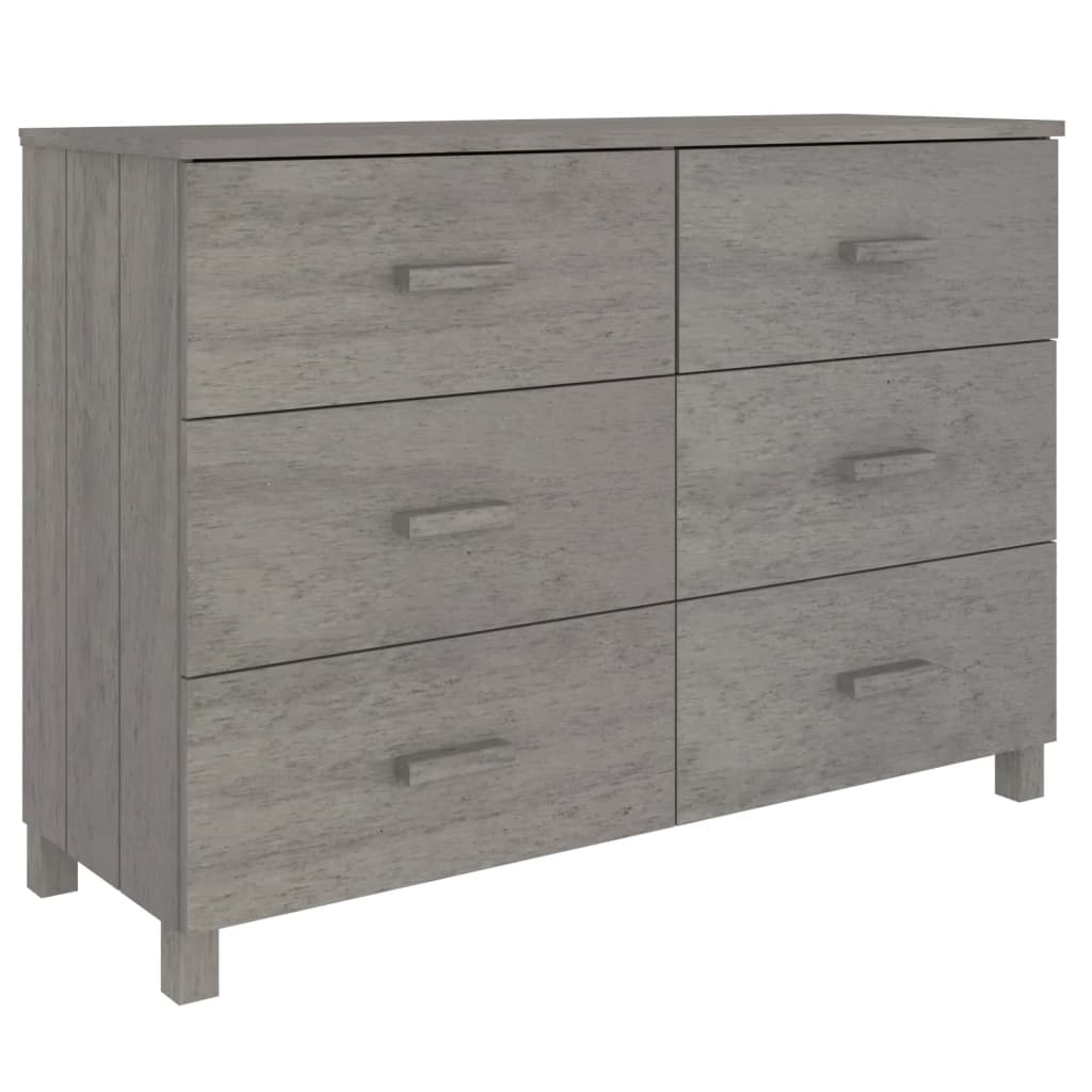 Dressoir HAMAR 113x40x80 cm massief grenenhout lichtgrijs Dressoirs & buffetkasten | Creëer jouw Trendy Thuis | Gratis bezorgd & Retour | Trendy.nl