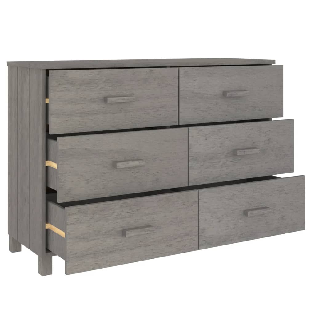 Dressoir HAMAR 113x40x80 cm massief grenenhout lichtgrijs Dressoirs & buffetkasten | Creëer jouw Trendy Thuis | Gratis bezorgd & Retour | Trendy.nl