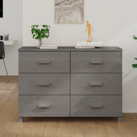 Dressoir HAMAR 113x40x80 cm massief grenenhout lichtgrijs Dressoirs & buffetkasten | Creëer jouw Trendy Thuis | Gratis bezorgd & Retour | Trendy.nl