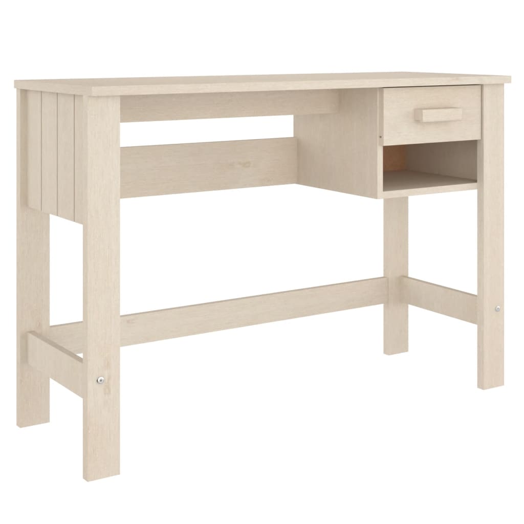 Stijlvol Bureau HAMAR van massief grenenhout in honingbruine kleur - 110x40x75 cm Bureaus | Creëer jouw Trendy Thuis | Gratis bezorgd & Retour | Trendy.nl