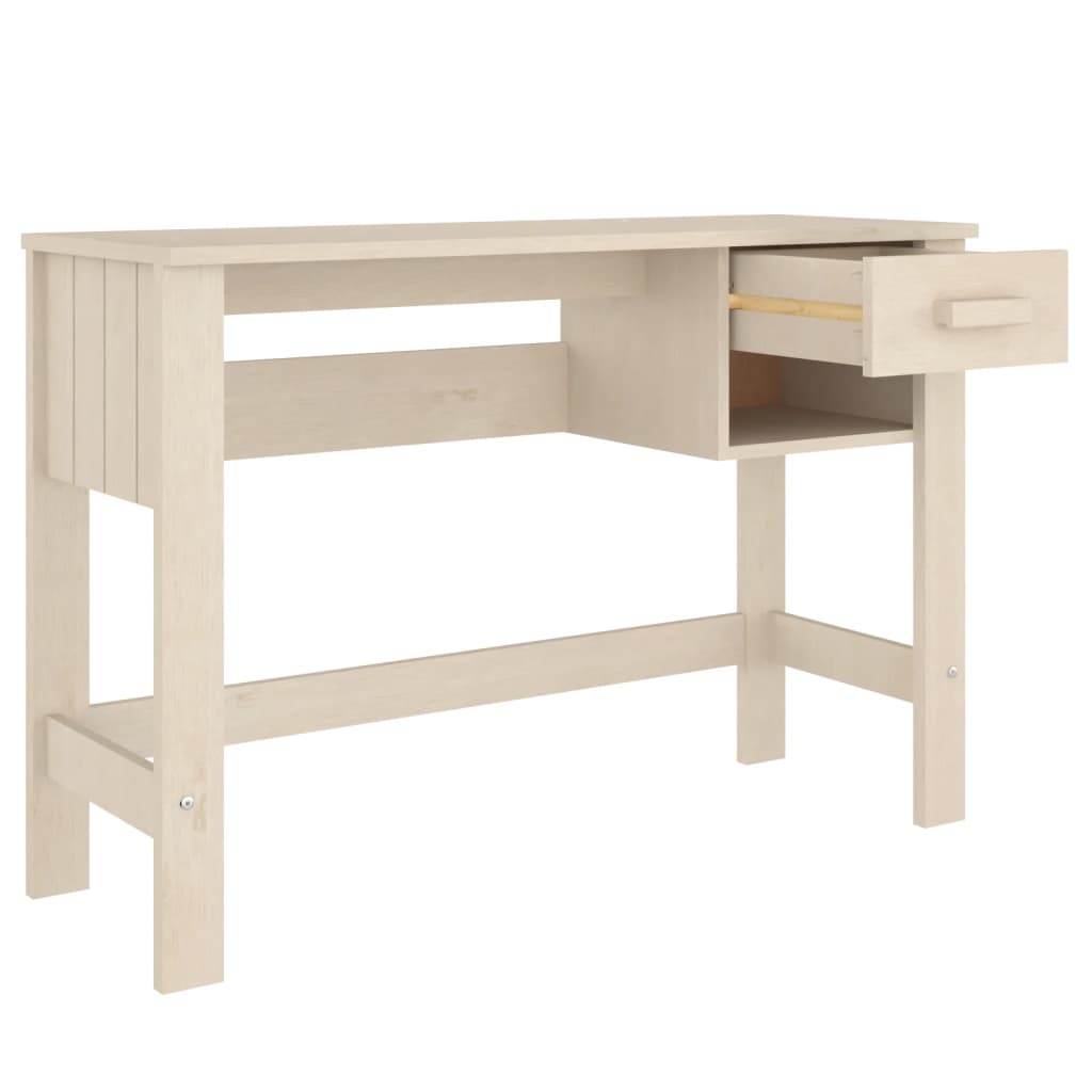 Stijlvol Bureau HAMAR van massief grenenhout in honingbruine kleur - 110x40x75 cm Bureaus | Creëer jouw Trendy Thuis | Gratis bezorgd & Retour | Trendy.nl