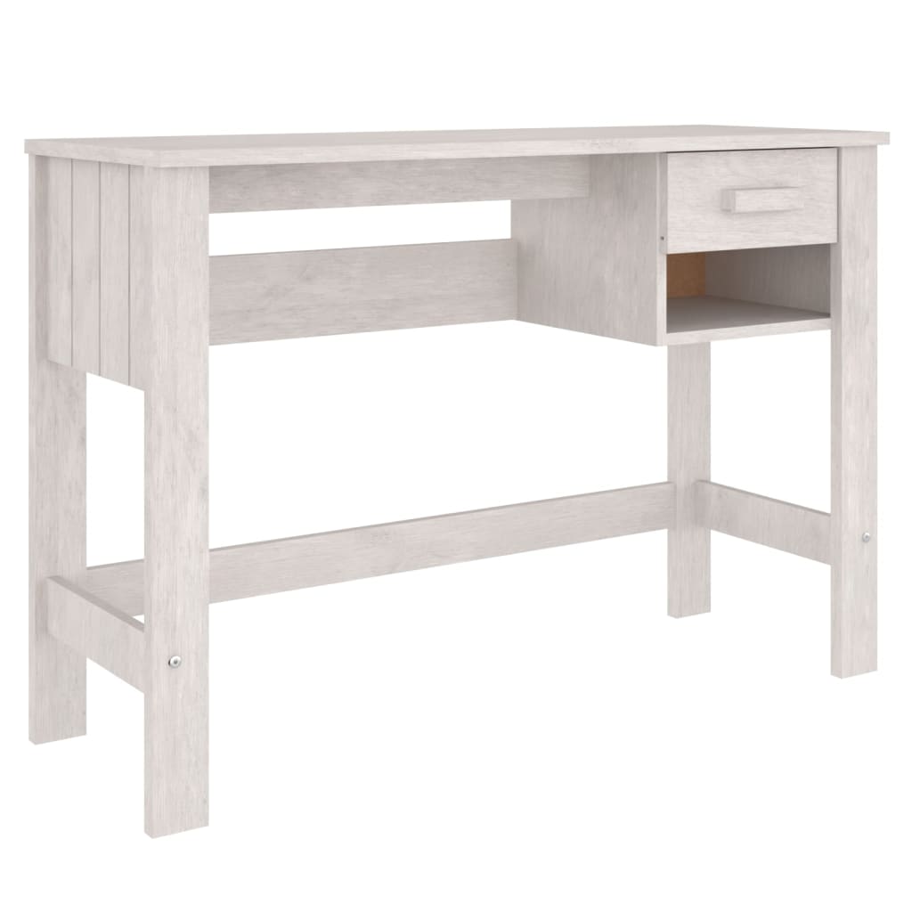 "Stijlvol bureau van massief grenenhout in wit - Bureau HAMAR, 110x40x75 cm" Bureaus | Creëer jouw Trendy Thuis | Gratis bezorgd & Retour | Trendy.nl