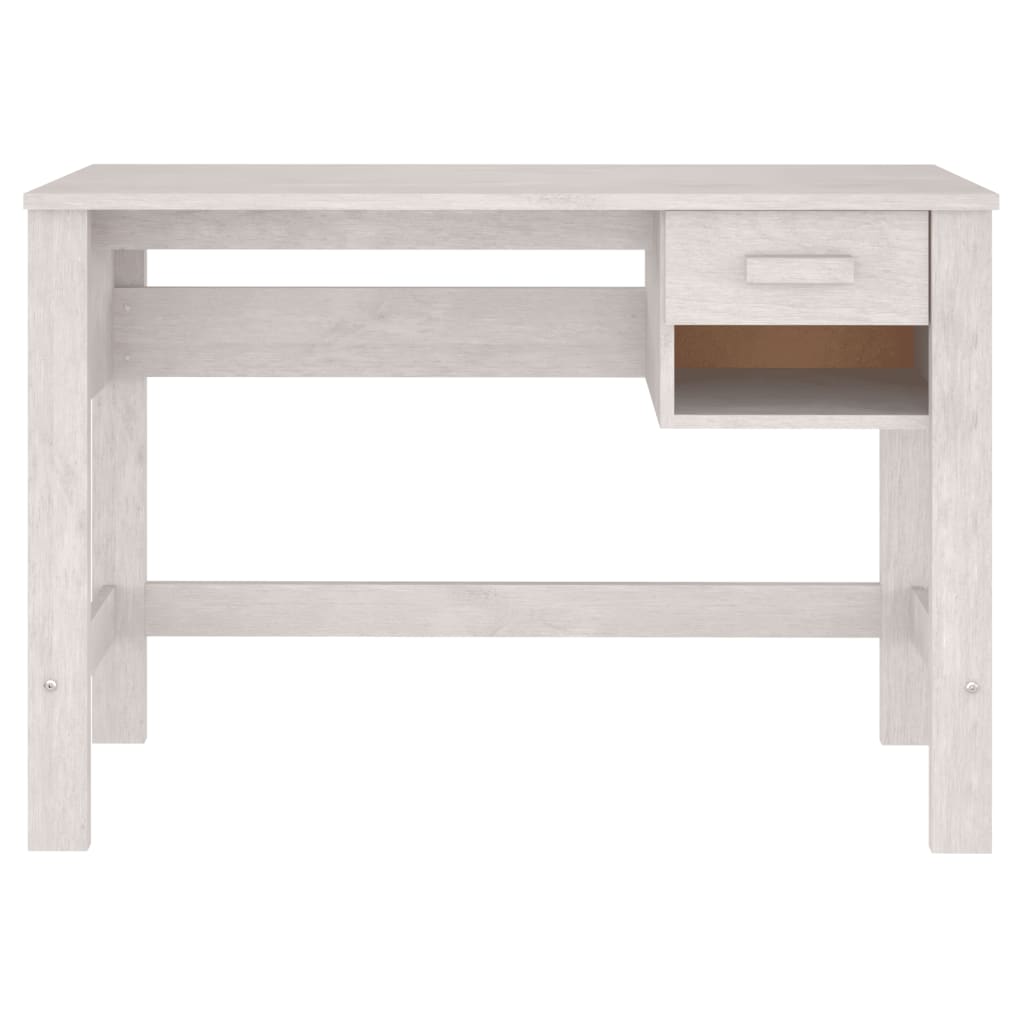 "Stijlvol bureau van massief grenenhout in wit - Bureau HAMAR, 110x40x75 cm" Bureaus | Creëer jouw Trendy Thuis | Gratis bezorgd & Retour | Trendy.nl