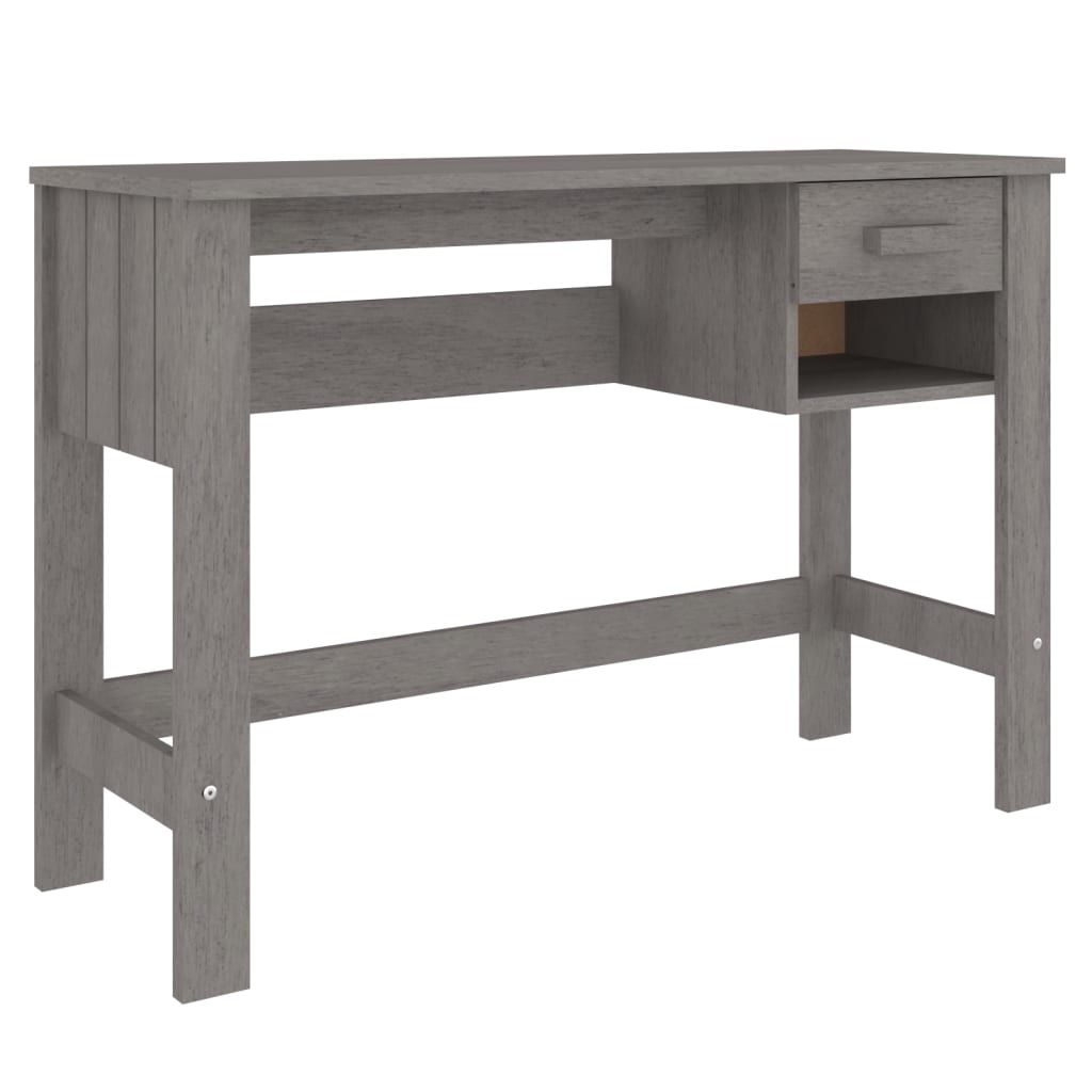 Moderne lichtgrijze bureau van massief grenenhout - HAMAR 110x40x75 cm Bureaus | Creëer jouw Trendy Thuis | Gratis bezorgd & Retour | Trendy.nl