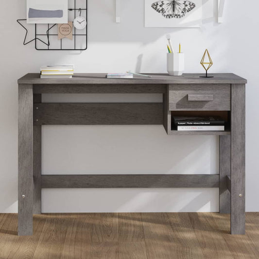 Moderne lichtgrijze bureau van massief grenenhout - HAMAR 110x40x75 cm Bureaus | Creëer jouw Trendy Thuis | Gratis bezorgd & Retour | Trendy.nl