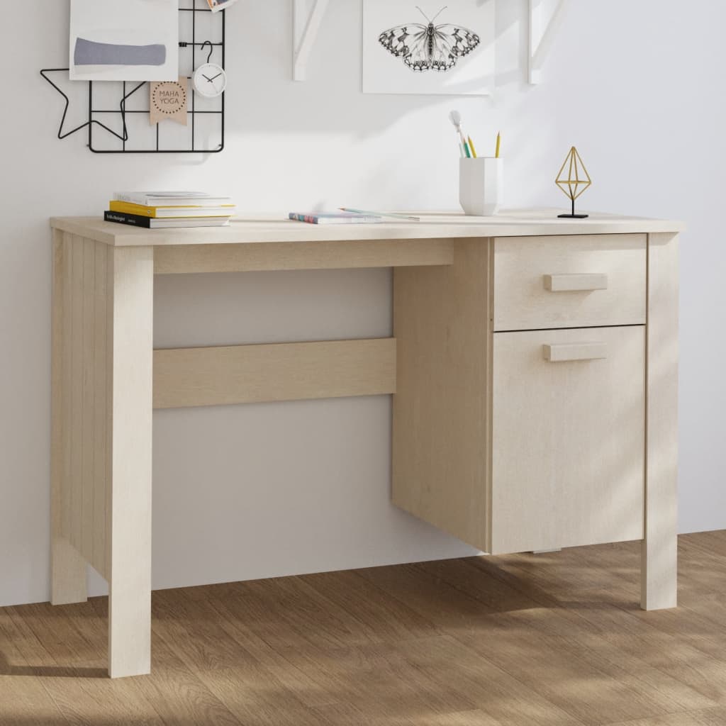 Prachtig Bureau HAMAR: 113x50x75 cm, vervaardigd uit hoogwaardig honingbruin massief grenenhout Bureaus | Creëer jouw Trendy Thuis | Gratis bezorgd & Retour | Trendy.nl