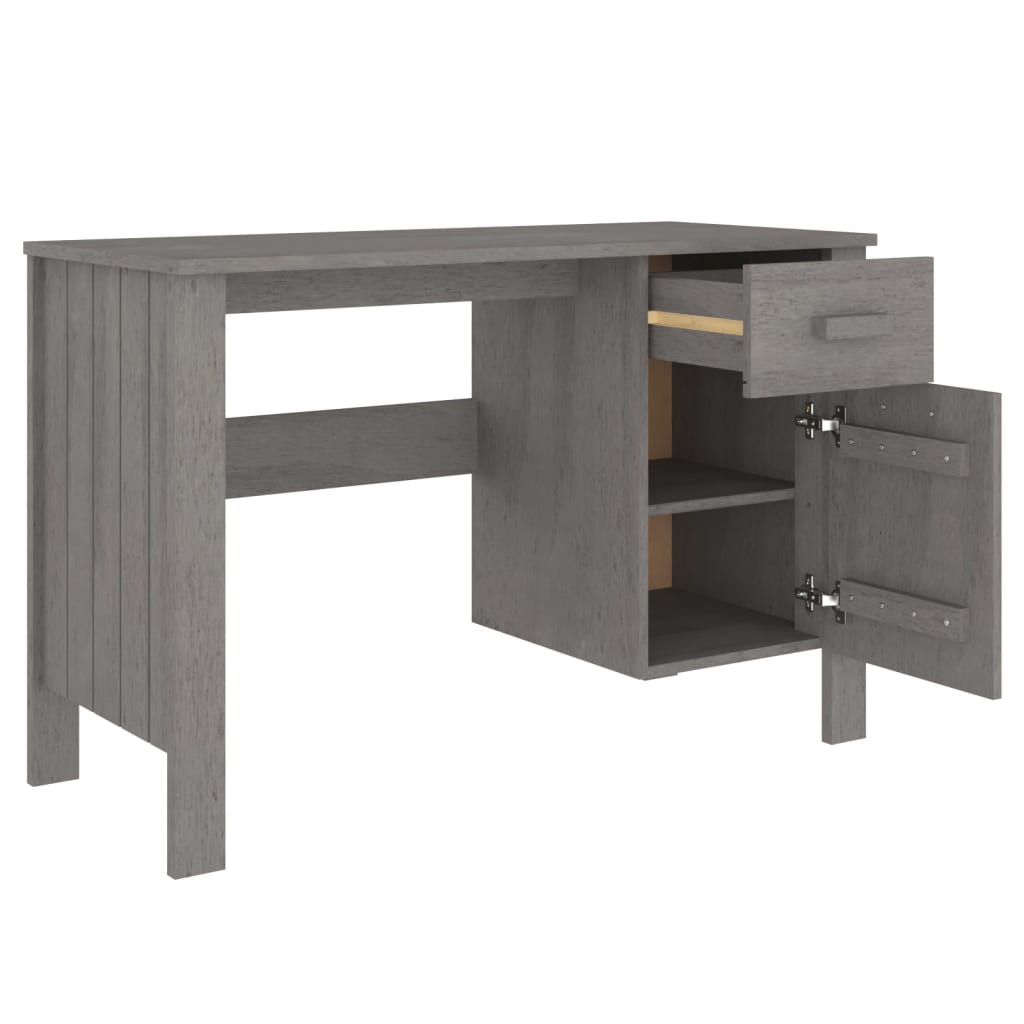 Stijlvol lichtgrijs bureau van massief grenenhout - HAMAR 113x50x75 cm Bureaus | Creëer jouw Trendy Thuis | Gratis bezorgd & Retour | Trendy.nl