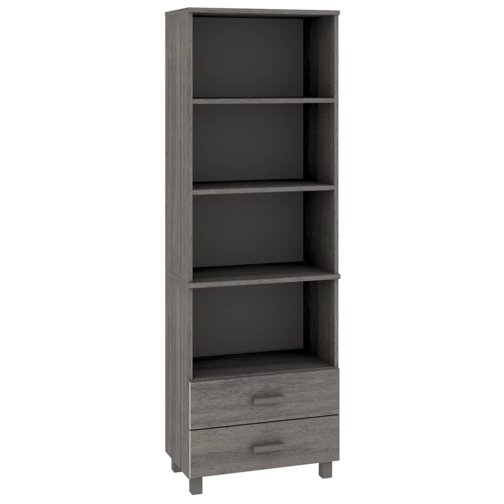 Hoge kast HAMAR 60x35x180 cm massief grenenhout lichtgrijs Dressoirs & buffetkasten | Creëer jouw Trendy Thuis | Gratis bezorgd & Retour | Trendy.nl