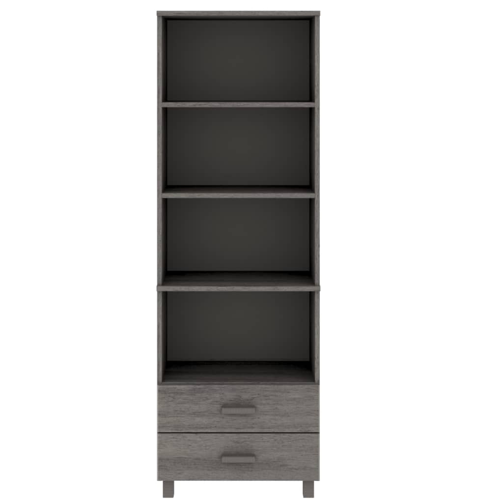 Hoge kast HAMAR 60x35x180 cm massief grenenhout lichtgrijs Dressoirs & buffetkasten | Creëer jouw Trendy Thuis | Gratis bezorgd & Retour | Trendy.nl