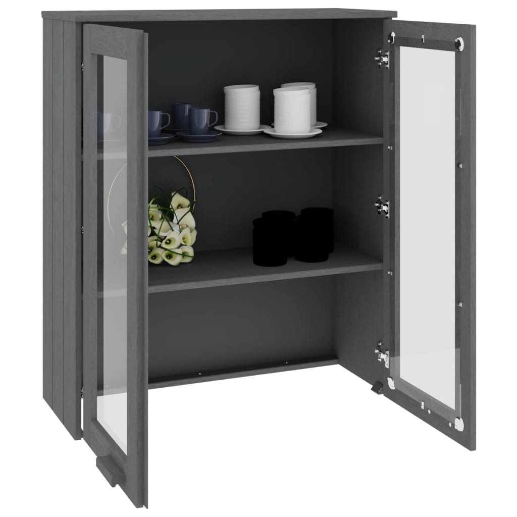 Opzetkast HAMAR 85x35x100 cm massief grenenhout donkergrijs Dressoirs & buffetkasten | Creëer jouw Trendy Thuis | Gratis bezorgd & Retour | Trendy.nl