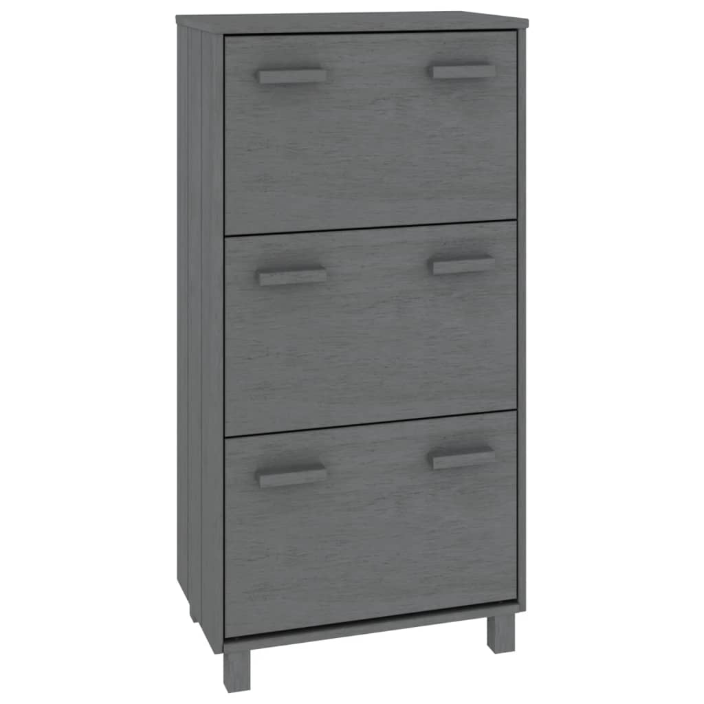 Schoenenkast HAMAR 59,5x35x117 cm grenenhout donkergrijs Schoenenrekken | Creëer jouw Trendy Thuis | Gratis bezorgd & Retour | Trendy.nl