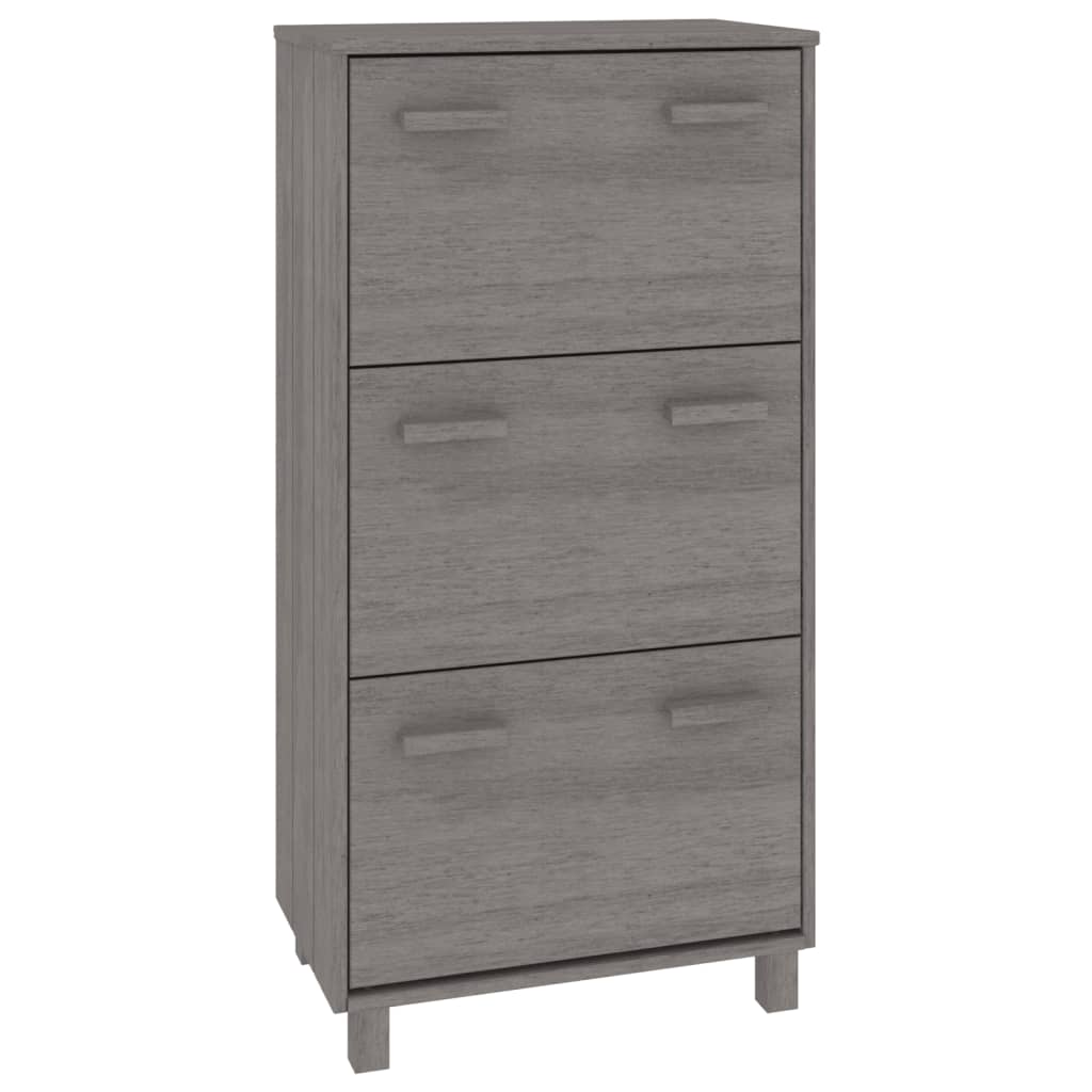 Schoenenkast HAMAR 59,5x35x117 cm massief grenenhout lichtgrijs Schoenenrekken | Creëer jouw Trendy Thuis | Gratis bezorgd & Retour | Trendy.nl