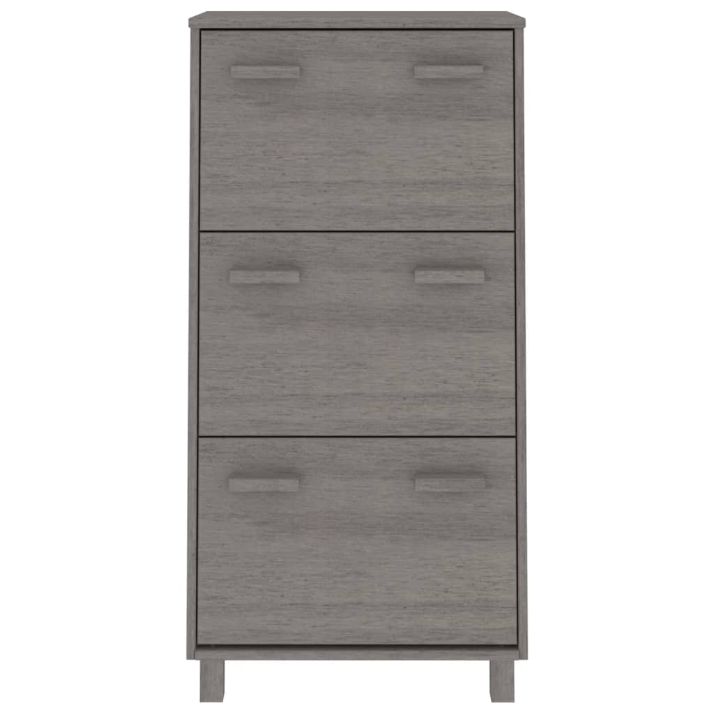 Schoenenkast HAMAR 59,5x35x117 cm massief grenenhout lichtgrijs Schoenenrekken | Creëer jouw Trendy Thuis | Gratis bezorgd & Retour | Trendy.nl